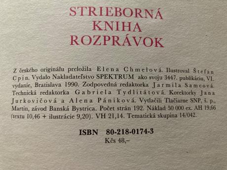 Strieborná kniha rozprávok-vyd.1990, 