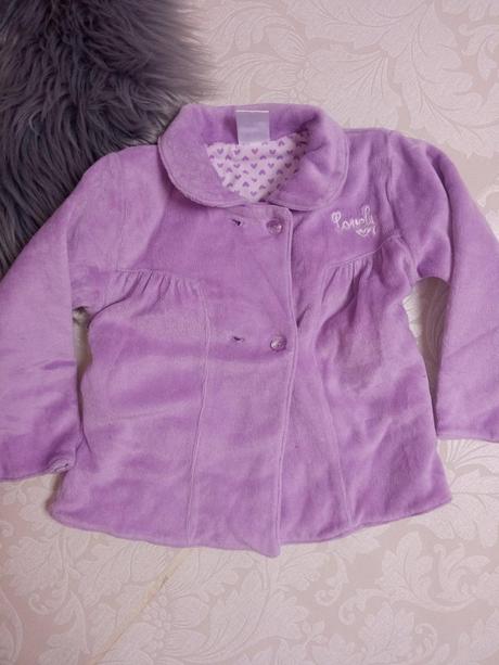 Dievčenský fialový zamatový kabát (80), 80