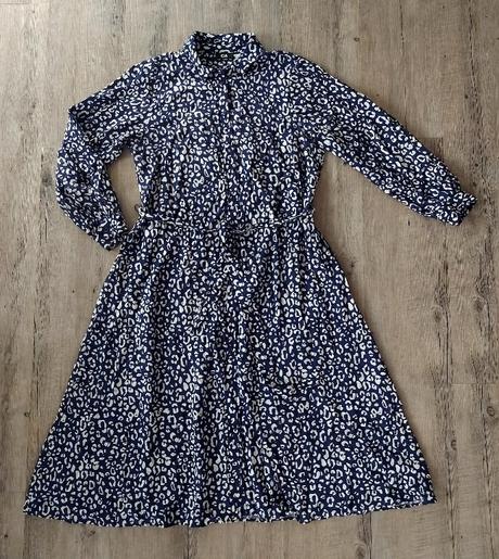 Modrobiele košeľové šaty, c&a,42