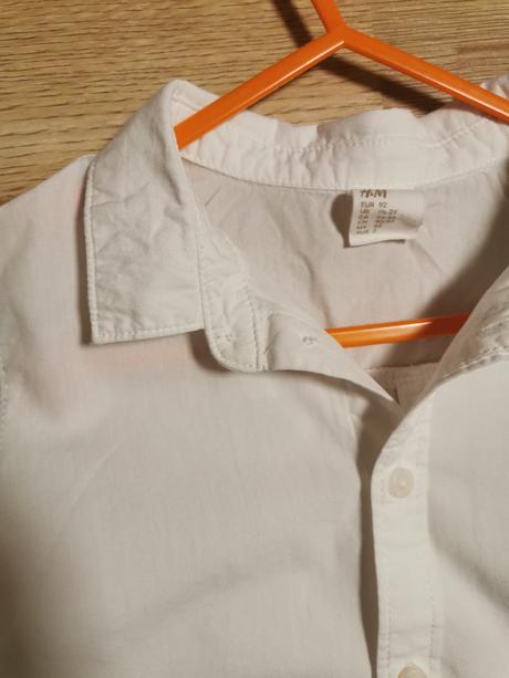 Biela košeľa s krátkym rukávom, h&m,92