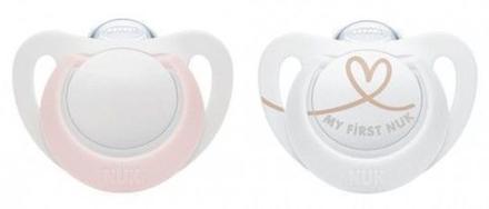 Nuk silikónový sumlík star ružový 0-6m, 2ks, nuk