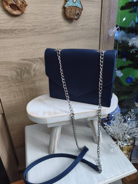 Dámska štýlová modrá kabelka, 