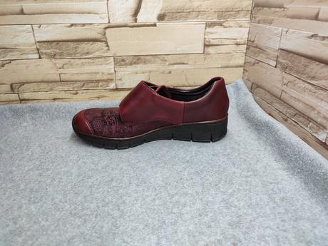 Rieker 38 - dámske kožené bordové topánky, rieker,38