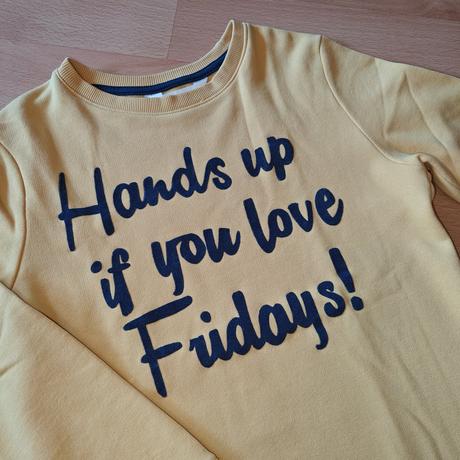 Sýto žltá mikina cez hlavu, h&m,134