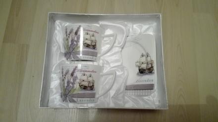 Darčekový set šálok s motívom levandule, 