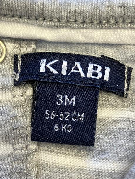 Dievčenské pásikavé tričko sivo biele kiabi (56), 56