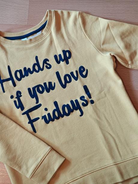 Sýto žltá mikina cez hlavu, h&m,134