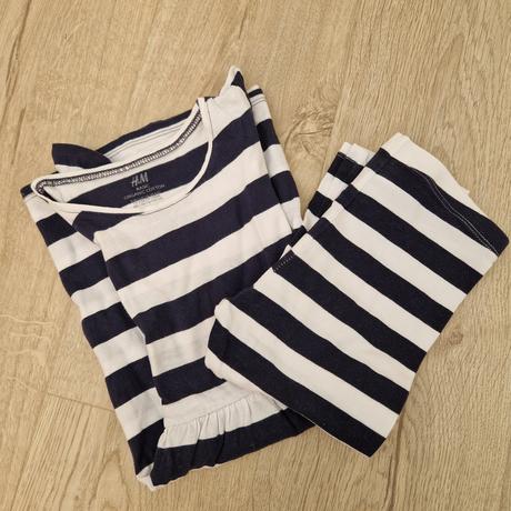 Šaty hm bavlnené bielo-modré, h&m,116