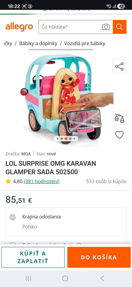 Lol bábika karavan auto  lol surprise, 