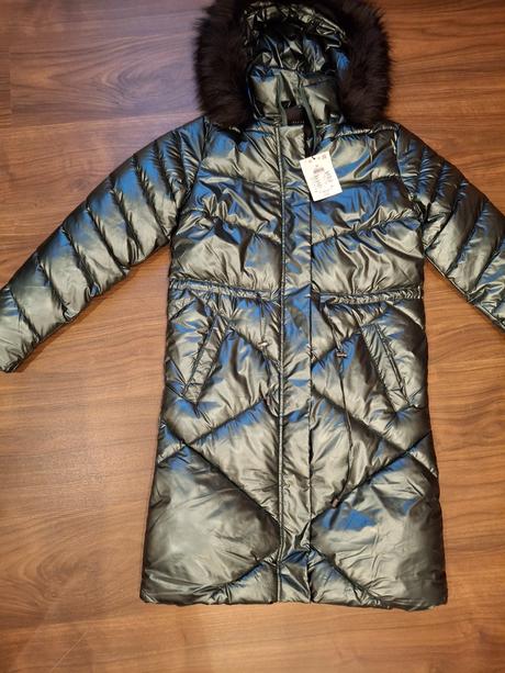 Metalická smaragdová zimná bunda, mohito,34