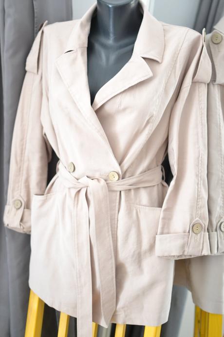 Krátky béžový trenčkot 40, h&m,40