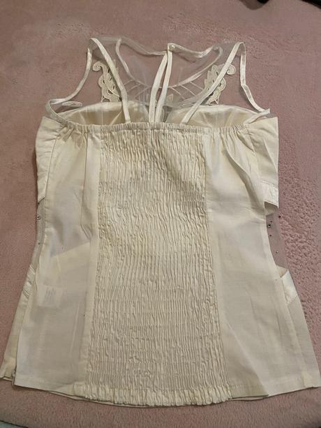 Luxusný biely korzetový top, s