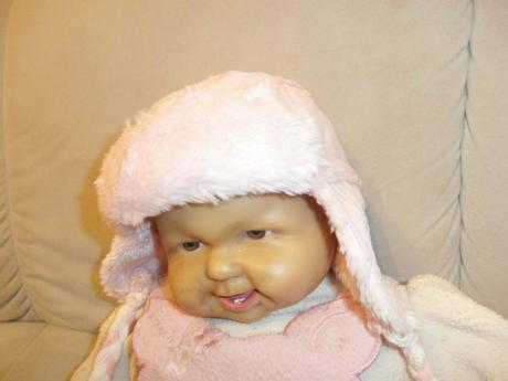 Ružová čiapka baranica., next,80