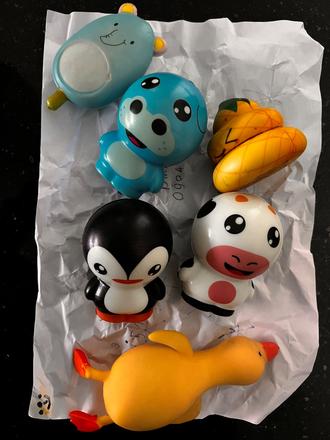 Stláčacie antistresove lopty zvieratá iné predmety, 