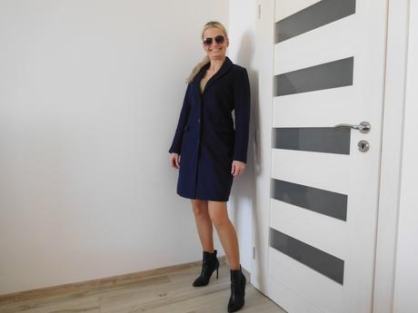 Kabát tm, modrý dámsky -s/m, s