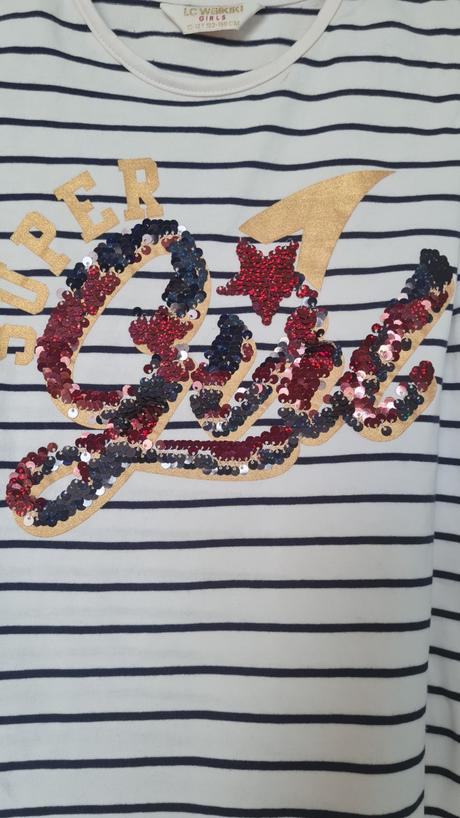 Tričko - premieňací nápis girl 152/158, 152