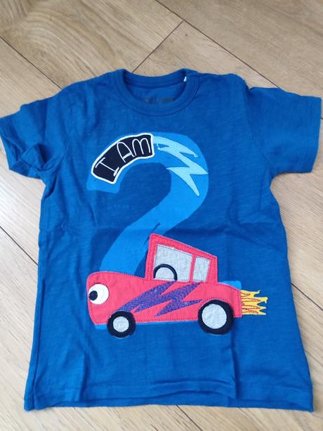 Tričko s dvojkou a autom, next,98