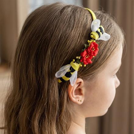 Čelenka s včielkami a lúčnymi kvetmi, 