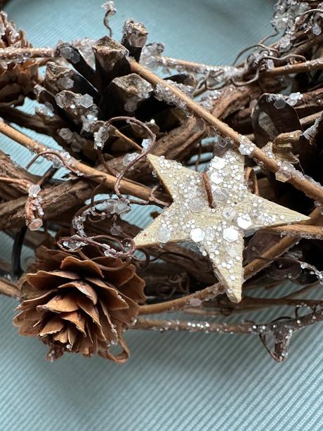 Prírodný veniec(handmade) + strieborná 3d, 