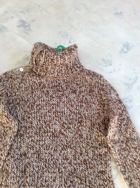 Melírovaný vlnený teplý rolák, m