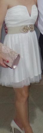 Šaty tylové biele, h&m,40