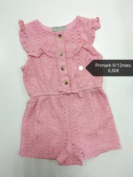 Ružový letný kraťasový overal s volánom, primark,80