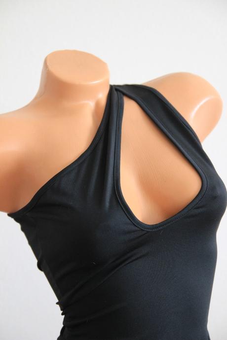Čierny body top s výstrihom, xs, xs