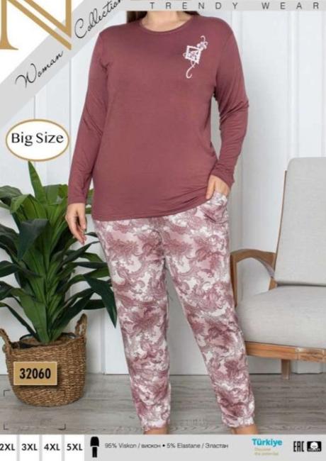 Dámske bavlnené pyžamo väčšie veľkosti, 4xl - xxxl