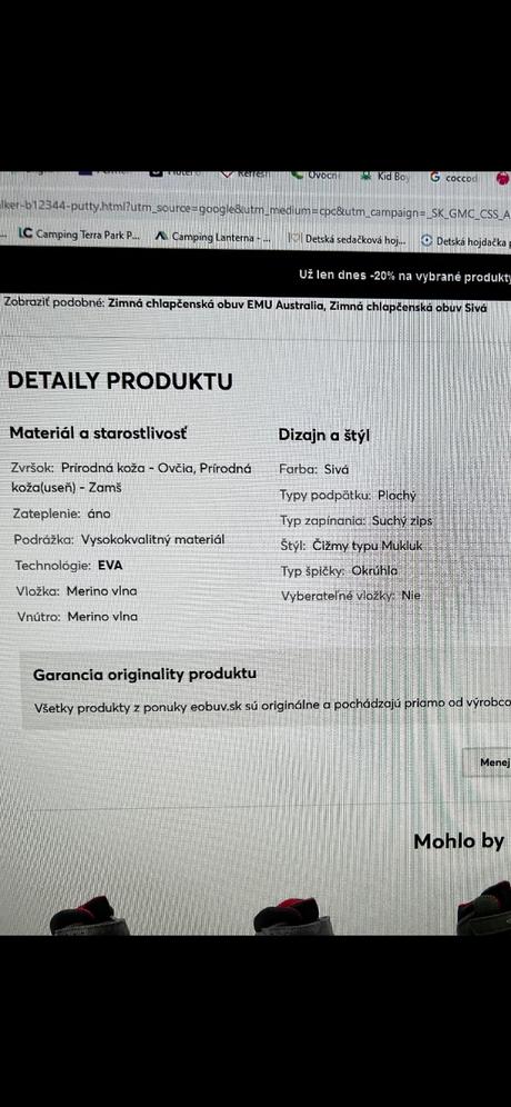 Čižmičky emu australia 12-18 mesiacov, 19