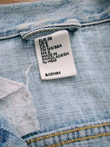 Krásna riflová bunda, h&m,38