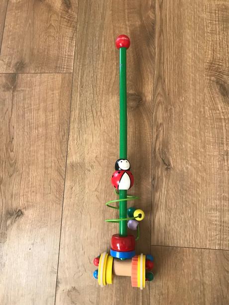Drevená hračka na tlačenie, 