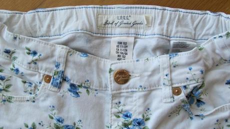 Sortky biela riflovina s kvietkami h&m, c. 152, h&m,152