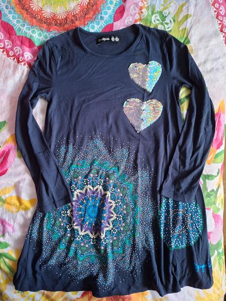 Predĺžené tričko 122/128, desigual,122
