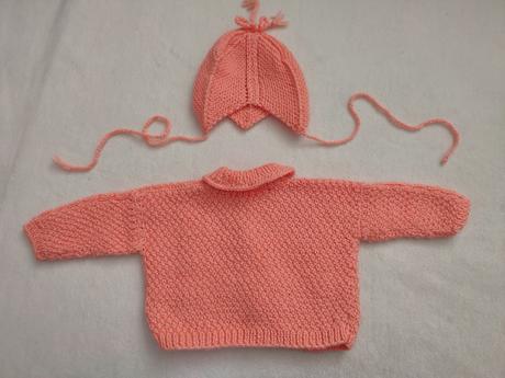 Pletený set svetrík + čiapka, 62