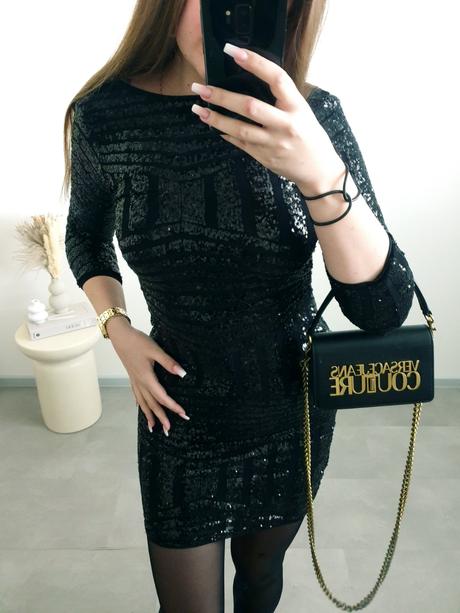 Čierne šaty s flitrami s, s