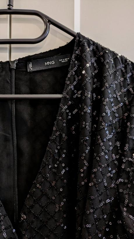 Čierne flitrované minišaty mango, mango,xs