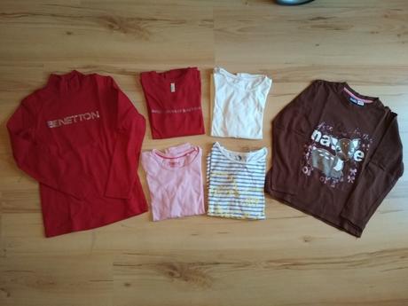 6x tričko dlhý rukáv, 110-116, benetton, lupillu, benetton,110