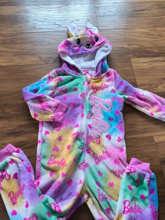 Barbie teplý overal 110/116, barbie,110