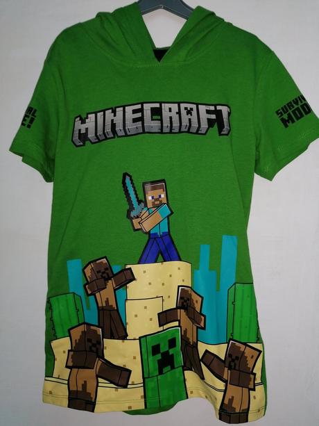 Minecraft tričko s kapucňou 122/128, 128
