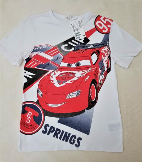 Tricko cars s autom s visackou, h&m,134