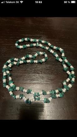 Náhrdelník malachit + riečna perla, 