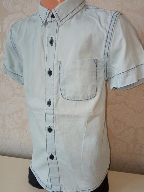 Chlapčenská modrá košeľa (116), 116