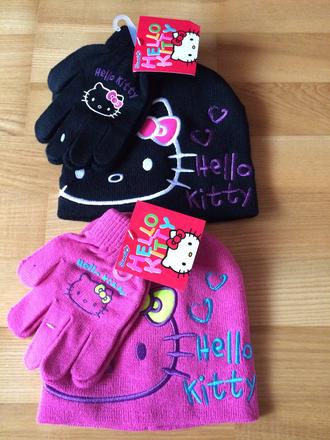 Dievčenský zimný set hello kitty (čiapka + ruk.), 50
