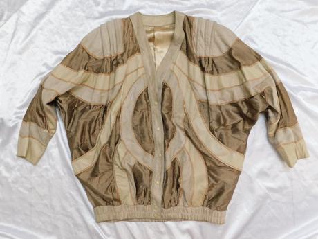 Luxusna vintage kožena/hodvabna bunda, 38