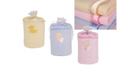 Fisová deka babybow v darčekovom balení/žltá kačka,