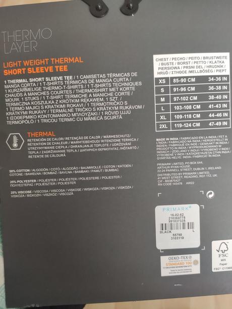 Pánske trička veľ.m,xl,2xl(thermo), primark,l