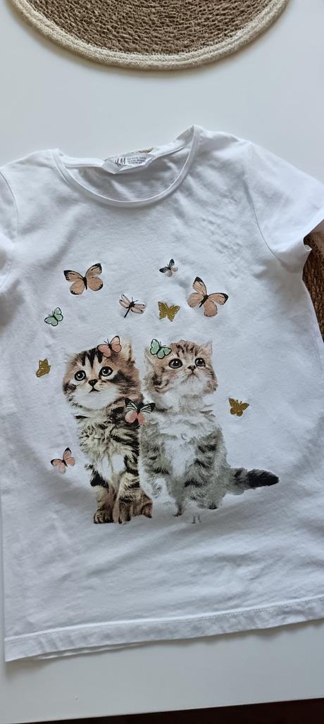 Tričko s mačiatkami, h&m,140