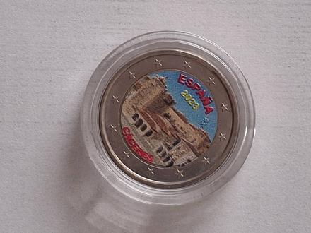 Minca 2 euro farbená španielsko, 