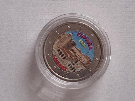 Minca 2 euro farbená španielsko, 