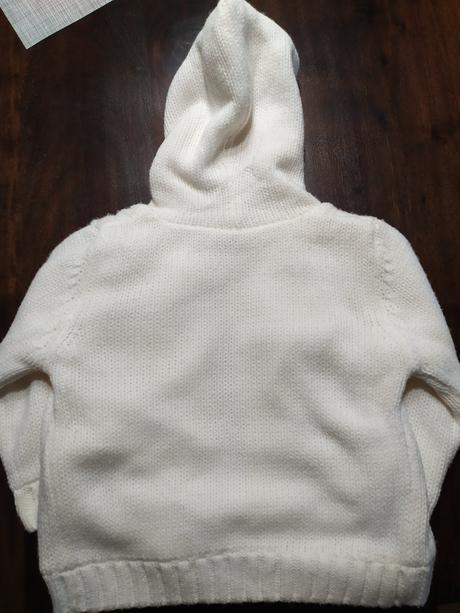 Predám krásny teplý biely kabátik značky lupilu, lupilu,92